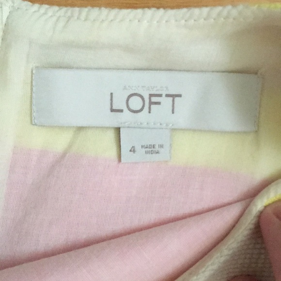 Loft Pink and Yellow Striped Shift Dress - Picture 5 of 5